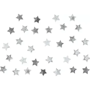 Vánoční dekorace Hvězdičky dřevěné 1 cm, 36 ks, stříbrné 4781
