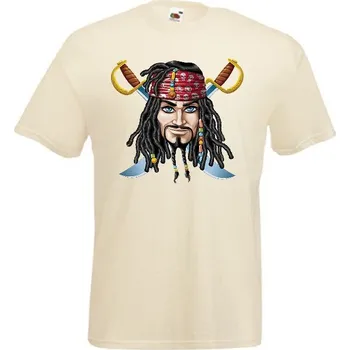 Chlapecké tričko levne-bavlnene-tricko-pirat-sparrow-karibik-mec Barva: Natural - přírodní, velikost: 128