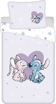 Ložní povlečení Jerry Fabrics Lilo and Stitch Heart 140 x 200, 70 x 90 cm zipový uzávěr