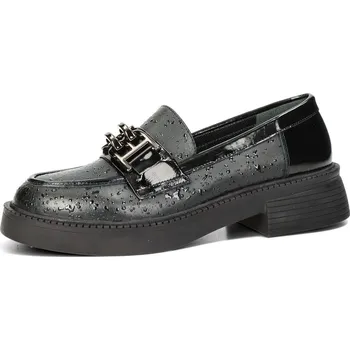 Dámské mokasíny ETIMEĒ dámské kožené mokasíny - černé