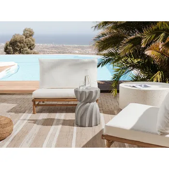 Konferenční stolek Odkládací stolek šedý kulatý tvar přesýpacích hodin odolnost vůči UV záření a vlivu počasí moderní styl Beliani