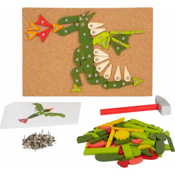 Dřevěná hračka small foot Zatloukací hra Rostliny a zvířata