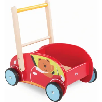 Dětské chodítko Wonderworld Dřevěné chodítko červené