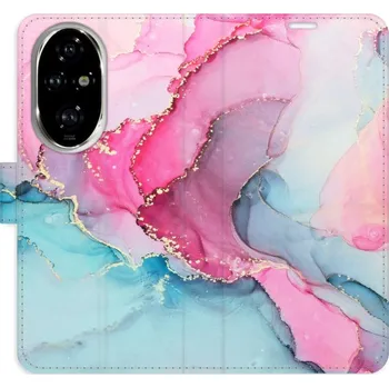 Pouzdro na mobilní telefon Flipové pouzdro iSaprio - PinkBlue Marble - Honor 200 Pro