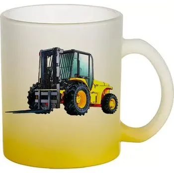 JCB RTFL 940 skleněný hrneček hrnek (hrneček s bagrem matné sklo )