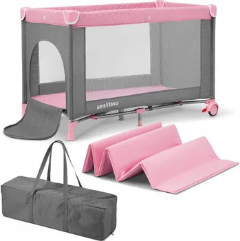 Dětská postýlka Cestovní postýlka Sesttino 65 x 125 cm růžová