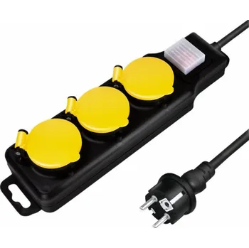 Přepěťová ochrana LogiLink přepěťová přepěťová lišta, 3 zásuvky, 1,5 m, černá (LPS253)