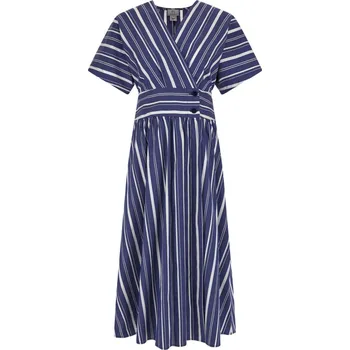 Dámské šaty ŠATY WOOLRICH STRIPED POPLIN LONG DRESS TWILIGHT BLUE STRIPE