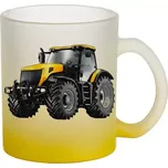 Moon River JCB 7230 skleněný hrnek žlutý 330 ml (hrneček s traktorem matné sklo )