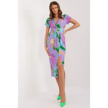 Dámské šaty Řasené midi šaty s krátkými rukávy Italy Moda, universal i240_196215_2:universal