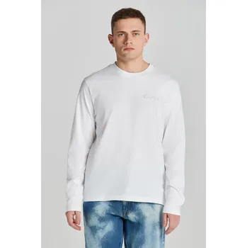 Pánské tričko TRIČKO GANT REG EMBOSSED LS TSHIRT WHITE