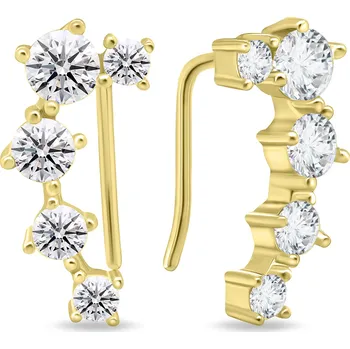 Náušnice Brilio Silver Oslnivé podélné pozlacené náušnice EA621Y + 2 měsíce na vrácení zboží