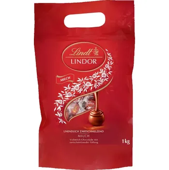 Bonboniéra Pralinky Lindt LINDOR 1 kg bag - MILK (80 ks pralinek / klasické Lindor pralinky / mléčná čokoláda)