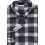 Flanelová košile AMJ Comfort fit - šedá / hnědé SDF388 velikost: 44
