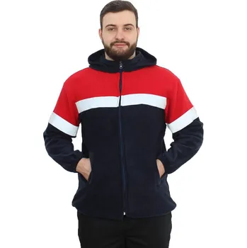 Zdravotnický oděv Modrá/červená fleecová mikina na zip - unisex | drinuniforma.cz