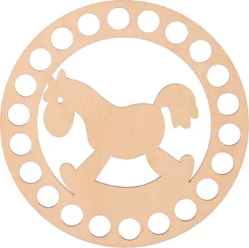 Vánoční dekorace Dřevěné víko na košík - koník Zvolte variantu: 15 cm