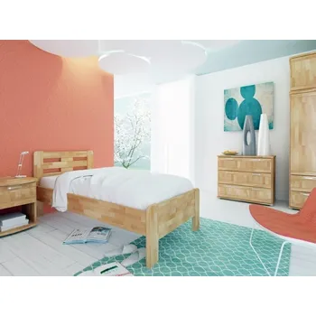 Postel Buková zvýšená postel Kate Rozměr: 90x200, Moření: Třešeň