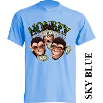 Chlapecké tričko levne-detske-tricko-nevidim-neslysim-nemluvim Barva: Sky blue - nebesky modrá, velikost: 140