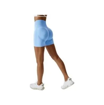 Dámské kraťasy Sportovní šortky Arkim s vysokým pasem bezešvé - světle modré S