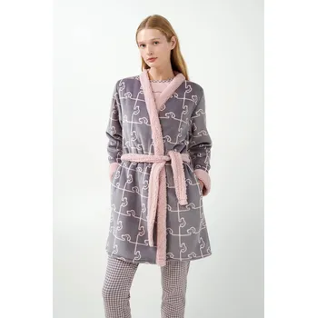 Dámský župan Vamp - Dámský župan s potiskem 21482 - Vamp gray thunder s