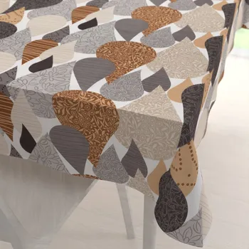 ubrus Bavlněný obdélníkový ubrus Sandra SA-507 Hnědo-šedé kapky s ornamenty 50x100 cm