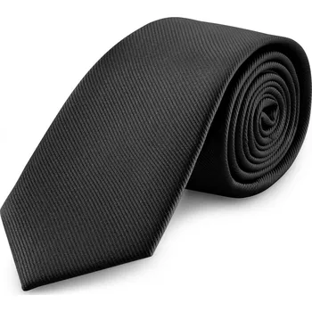 Kravata 8cm černá rypsová kravata - Trendhim