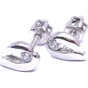 Náušnice Diante Zlaté náušnice s bílým kamenem 31507607