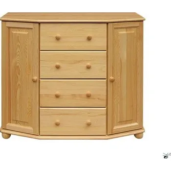 Komoda Komoda 105 - masiv borovice Odstín: Olše