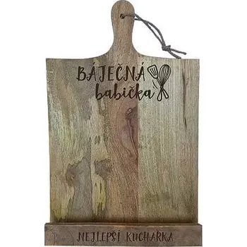 Kuchyňské prkénko Dřevěný stojan na kuchařku - Báječná babička