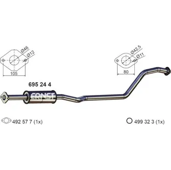 Výfukový systém Stredni tlumic vyfuku ERNST 695244