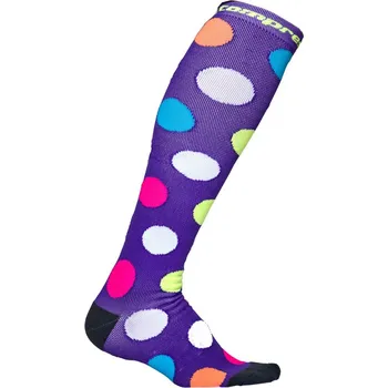 Pánské ponožky X-POOL puntíkované kompresní podkolenky COMPRESSOX 39-42 fialová