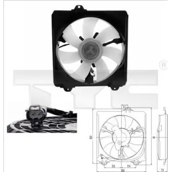 Výparník klimatizace Větrák, kondenzátor klimatizace TYC 836-0009
