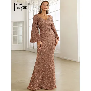 Dámské šaty Plesové šaty flitrové se širokými rukávy Barva: Růžová, Velikost: S