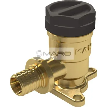rozdělovač topení KAN-therm ultraLINE Koleno nástěnné s vnitřním závitem, pro axiální lisování 16 mm x 1/2", krátké 41 mm, s plastovou zátkou, mosaz, 2509286007