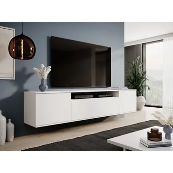 Televizní stolek Závěsný TV stolek Logan 200 cm - Bílá