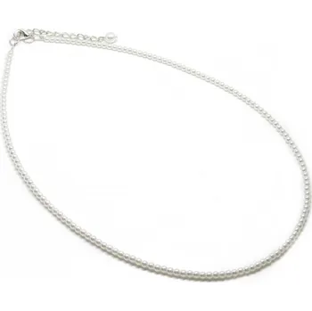 Náhrdelník Náhrdelník korálky bílé, 3 mm Laurent - 45 cm