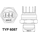 Teplotní spínač, větrák chladiče BorgWarner (Wahler) 6087.87D