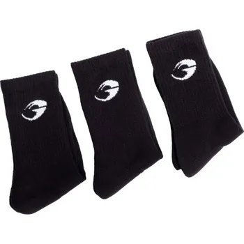 Pánské ponožky Gasp CREW SOCKS 3-PACK BLACK – ponožky Gasp černé 3ks Velikost: S (EU 37-39)