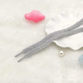 Tkaničky do bot Plyšové tkaničky, jeden pár - Šedé, 120 cm