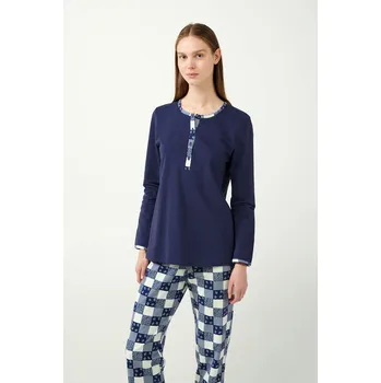 Pánské pyžamo Vamp - Pyžamo s knoflíkovou légou 21430 - Vamp blue patriot 3XL