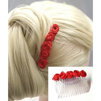 Ozdoba do vlasů Hřebínek do vlasů Atlanta s růžičkami BH14I