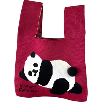 Kabelka ANNAM Ležící panda tote bag červená 35 × 20 cm