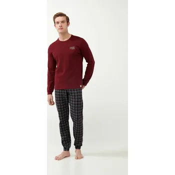 Pánské pyžamo Vamp - Klasické pánské pyžamo 21660 - Vamp bordeaux xxl