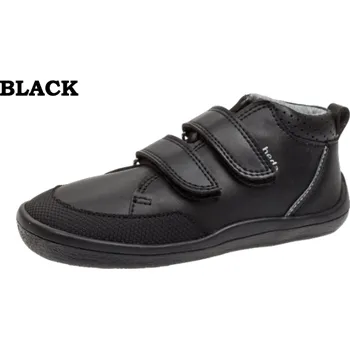 Dívčí polobotky Barefoot kotníčkové boty BEDA PLAYFUL - BLACK s okopem (BFN 170060/W/M/NL/OK), Beda Barefoot Velikost: 25