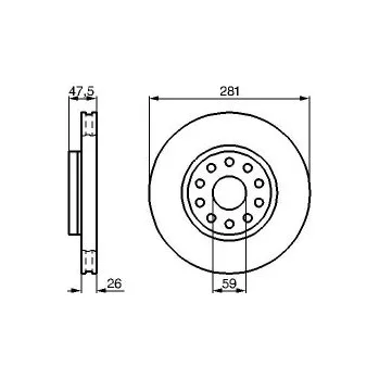 Brzdový kotouč Brzdové kotouče 280,8 mm Lancia KAPPA SW (838_) - BOSCH