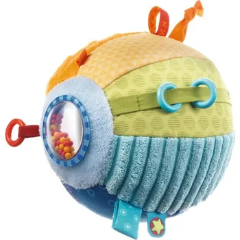 Hračka pro nejmenší Haba Textilní míč s aktivitami pro nejmenší Barvy