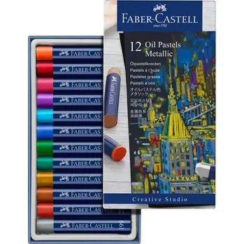 FABER-CASTELL olejové pastely, 12ks metalické