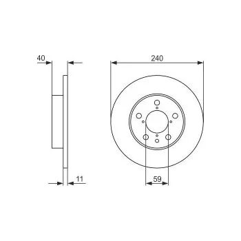 Brzdový systém Brzdové kotouče 240,5 mm Alfa romeo GTV (916_) - BOSCH
