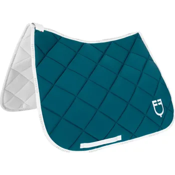 EQUESTRO Dečka podsedlová GP Logo Equestro, drezurní, petrol/white FULL
