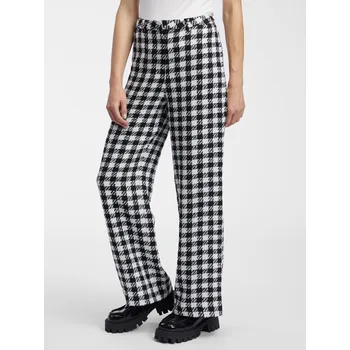 Orsay Bílo-černé dámské vzorované kalhoty - Dámské Orsay šedá 2528500
